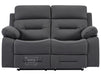 2 Seater Electric Recliner Sofa in Grey Velvet with USB Ports & Cup holders - Foster