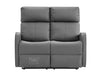 3 2 Recliner Sofa Set. 2 Piece Recliner Sofa Package Suite in Grey Leather with Drop-Down Table & Drink Holders- Parma