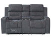 3 2 Seater Electric Recliner Sofa Set. 2 Piece Sofa Package Suite in Grey Woven Fabric With Power Headrest, USB, Console & Cup Holders - Lawson