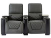 3 2 Electric Recliner Sofa Set in Grey Real Leather 2 Piece Cinema Sofa with USB Ports, Chilled Cupholders & Storage Boxes - Assisi