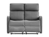 3 2 Recliner Sofa Set. 2 Piece Recliner Sofa Package Suite in Grey Leather with Drop-Down Table & Drink Holders- Parma