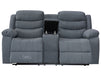 2 Seater Electric Recliner Sofa in Dark Grey Fabric with USB, Console, Cup holders & Storage - Chelsea