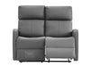 3 2 1 Recliner Sofa Set. 3 Piece Recliner Sofa Package Suite in Grey Leather with Drop-Down Table & Drink Holders- Parma