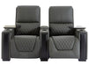 3 2 Electric Recliner Sofa Set in Grey Real Leather 2 Piece Cinema Sofa with USB Ports, Chilled Cupholders & Storage Boxes - Assisi