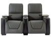 3 2 Electric Recliner Sofa Set in Grey Real Leather 2 Piece Cinema Sofa with USB Ports, Chilled Cupholders & Storage Boxes - Assisi