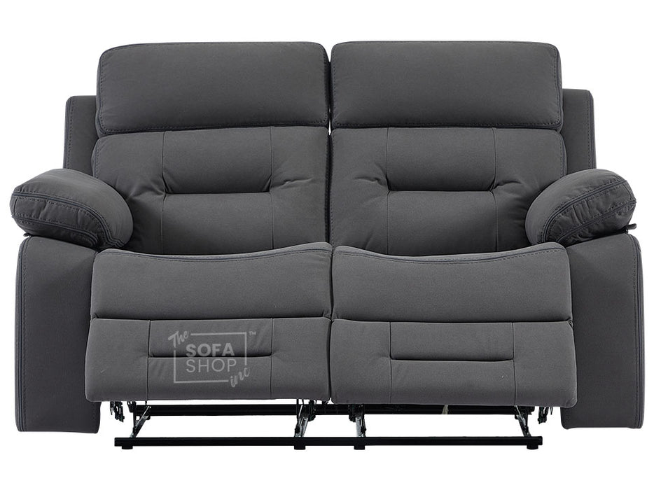 2 Seater Fabric Recliner Sofa in Dark Grey - Foster