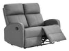 3 2 Recliner Sofa Set. 2 Piece Recliner Sofa Package Suite in Grey Leather with Drop-Down Table & Drink Holders- Parma