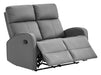 3 2 Recliner Sofa Set. 2 Piece Recliner Sofa Package Suite in Grey Leather with Drop-Down Table & Drink Holders- Parma