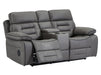 2+2 Recliner Sofa Set - Cinema Sofa Package In Grey Resilience Fabric with Consoles, Speakers, Cup Holders, Power Headrest & More- Tuscany