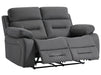 2 Seater Electric Recliner Sofa in Grey Velvet with USB Ports & Cup holders - Foster