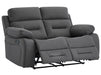 2 1 1 Recliner Sofa Set inc. Chairs in Dark Grey Fabric - 3 Piece Recliner Sofa Set - Foster