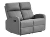 2 Seater Leather Recliner Sofa in Grey - Parma