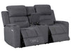 3 2 Seater Electric Recliner Sofa Set. 2 Piece Sofa Package Suite in Grey Woven Fabric With Power Headrest, USB, Console & Cup Holders - Lawson