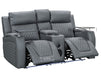 3 2 Electric Recliner Sofa Set in Grey Leather 2 Piece Cinema Sofa with USB Ports, Drink Holders & Storage Boxes -Venice Series Two