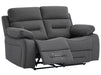 3 2 Electric Recliner Sofa Set. 2 Piece Recliner Sofa Package Suite in Grey Velvet Fabric With USB Ports & Drink Holders & Drop Down Table- Foster