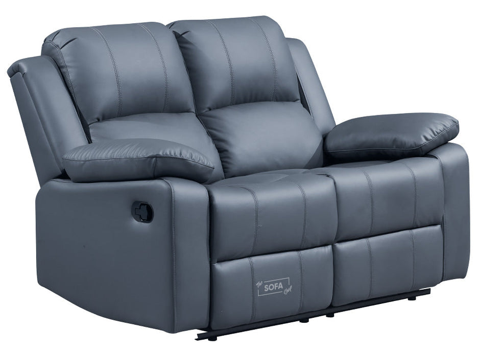3 Piece Sofa Set - Recliner Sofa - 2+2+2 Seat Sofa Suite Package in Grey Leather - Trento