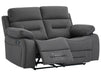 2 1 1 Recliner Sofa Set inc. Chairs in Dark Grey Fabric - 3 Piece Recliner Sofa Set - Foster