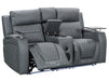 3 2 Electric Recliner Sofa Set in Grey Leather 2 Piece Cinema Sofa with USB Ports, Drink Holders & Storage Boxes -Venice Series Two