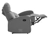 3 2 1 Recliner Sofa Set. 3 Piece Recliner Sofa Package Suite in Grey Leather with Drop-Down Table & Drink Holders- Parma