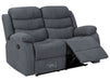 2 Seater Fabric Recliner Sofa in Dark Grey - Sortino