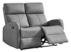 3 2 Recliner Sofa Set. 2 Piece Recliner Sofa Package Suite in Grey Leather with Drop-Down Table & Drink Holders- Parma