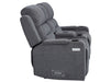 3 2 Seater Electric Recliner Sofa Set. 2 Piece Sofa Package Suite in Grey Woven Fabric With Power Headrest, USB, Console & Cup Holders - Lawson