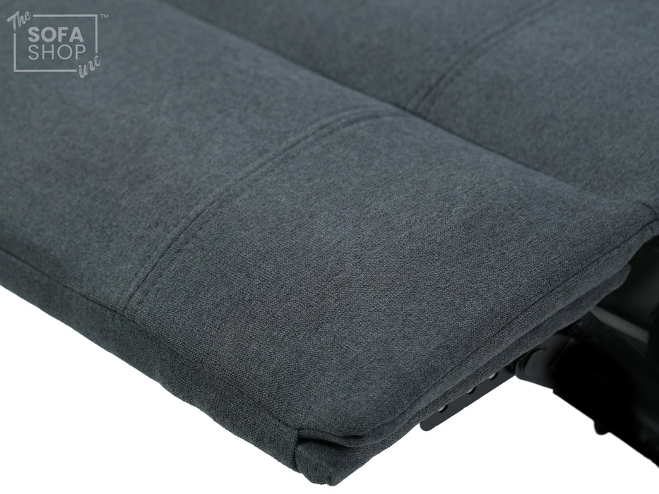 2 Seater Fabric Recliner Sofa in Dark Grey | Fabric Couch with Fully Reclining Mechanism & Easy to Clean Fabric | Trento