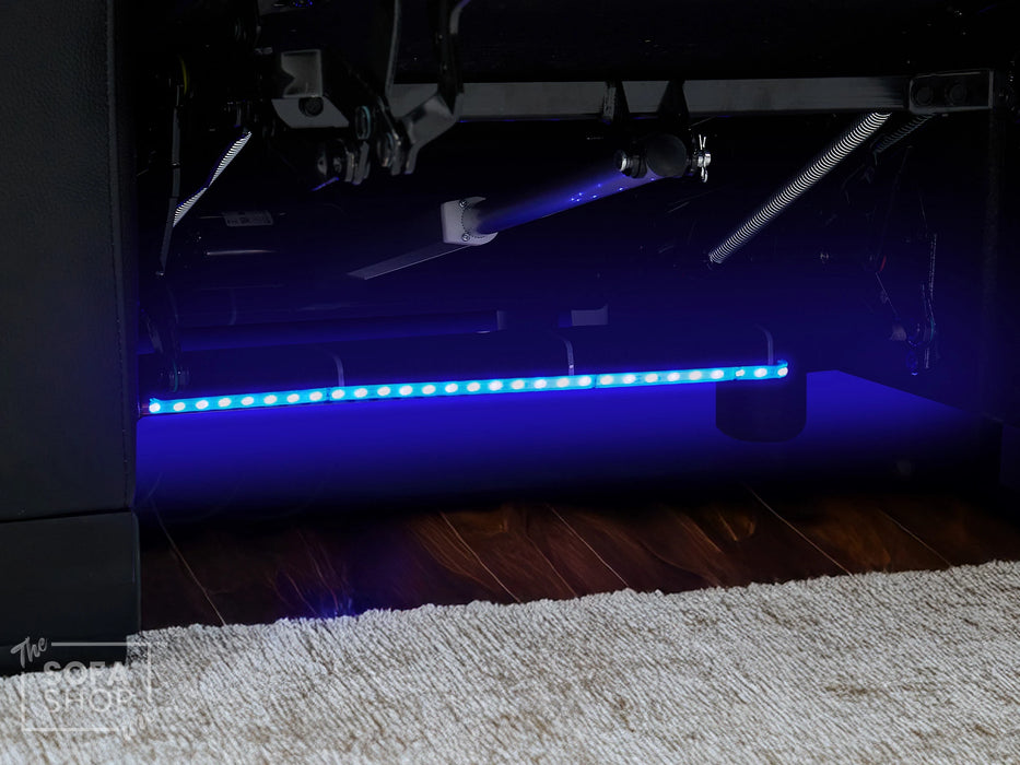 1 Seat Real Leather Electric Recliner Chair in Black With Massage + Cup Holders + Storage Compartments | Sofa Sale | Assisi Series One