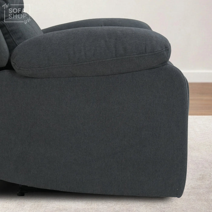 1 Seater Electric Recliner Chair in Grey Fabric | Power Armchair with Power Recline + Padded Lumbar Support + Padded Armrests + USB+C Charging | Trento | The Sofa Shop