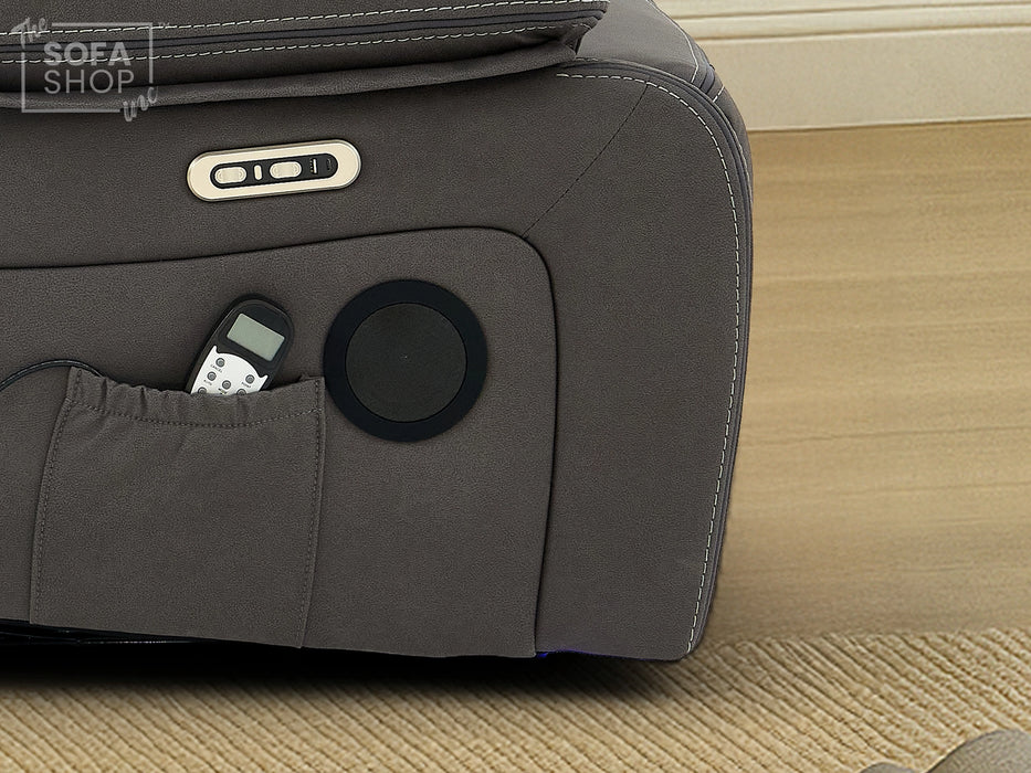 3+2+1 Piece Electric Home Cinema Theatre Sofa Set | Fabric Couch Suite Package In Grey with Console + USB + Massage + Storage | Vinsonova | The Sofa Shop