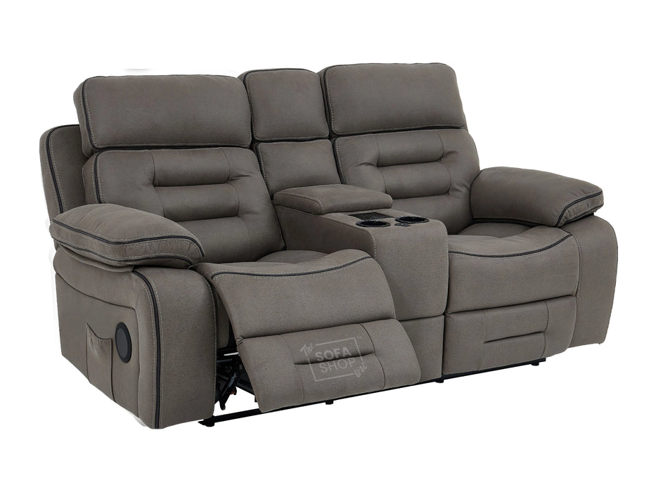 2 Seater Smart Tech Electric Recliner Cinema Sofa | Grey Fabric | Tuscany