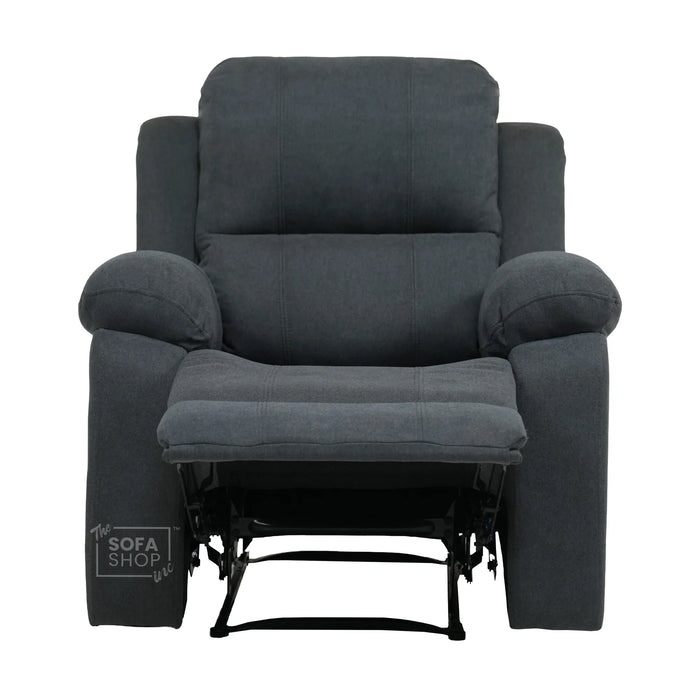 1 Seater Manual Recliner Chair | Dark Grey Fabric | Trento