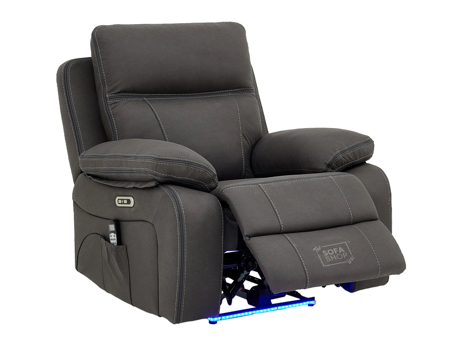 3+2+1 Piece Electric Home Cinema Theatre Sofa Set | Fabric Couch Suite Package In Grey with Console + USB + Massage + Storage | Vinsonova | The Sofa Shop