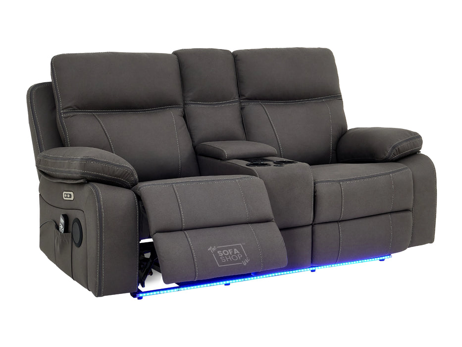 3+2+1 Piece Electric Home Cinema Theatre Sofa Set | Fabric Couch Suite Package In Grey with Console + USB + Massage + Storage | Vinsonova | The Sofa Shop