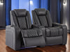 2 Seater Recliner Electric Sofa | Black Real Leather Cinema Seats With LED Cup Holders, Power Headrests & Arm Storage | Milano | The Sofa Shop - 32