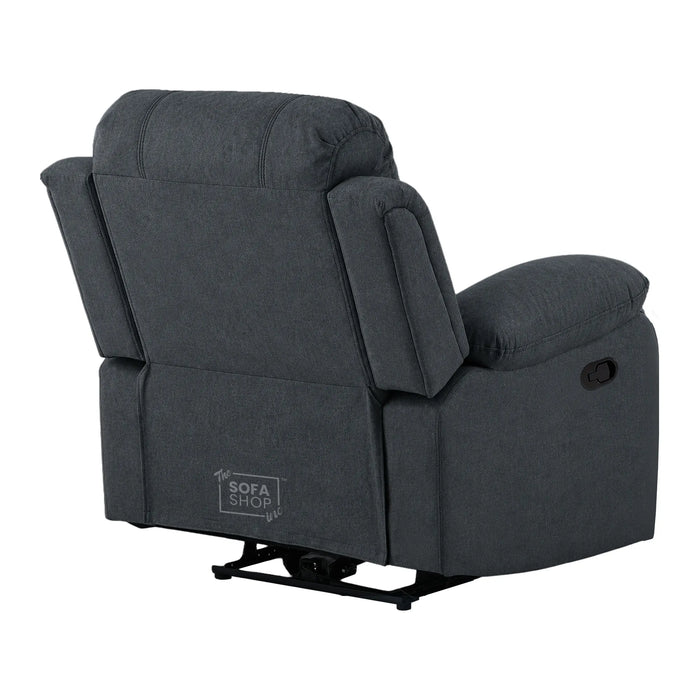 1 Seater Manual Recliner Chair | Dark Grey Fabric | Trento