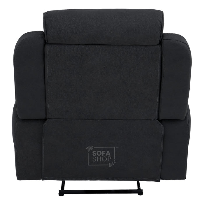 1 Seater Electric Recliner Chair in Charcoal Grey Fabric | Hi-Tech Chair with Vibration Massage + Heated Lumbar + Power Headrest + Power Grommet + USB+C Charging | Florence | The Sofa Shop