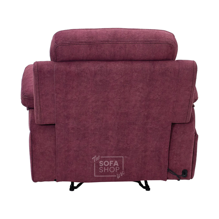 1 Seater Smart Tech Electric Recliner Cinema Chair | Purple Fabric | Sicily