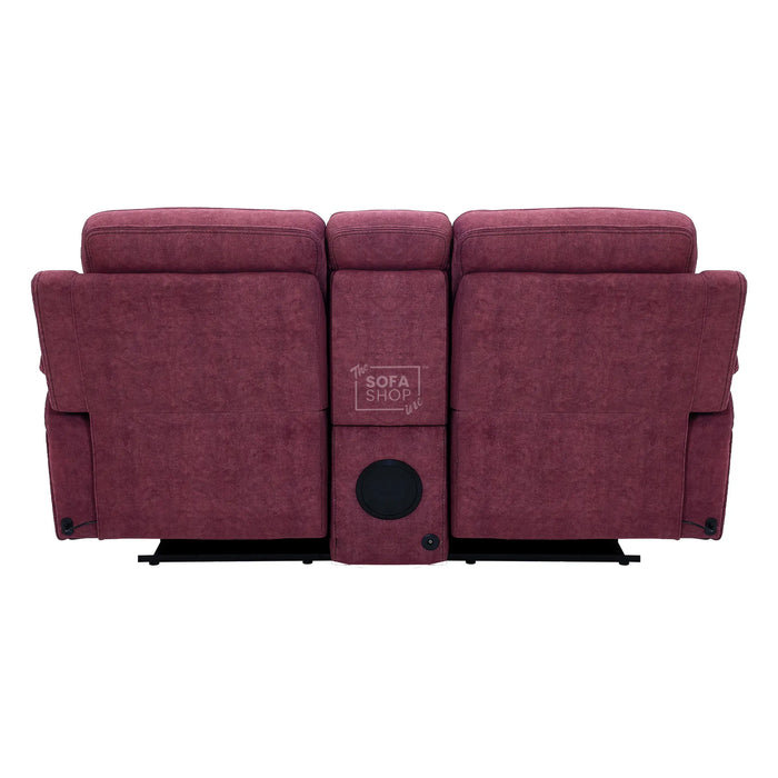 2 Seater Smart Tech Electric Recliner Cinema Sofa | Purple Fabric | Sicily