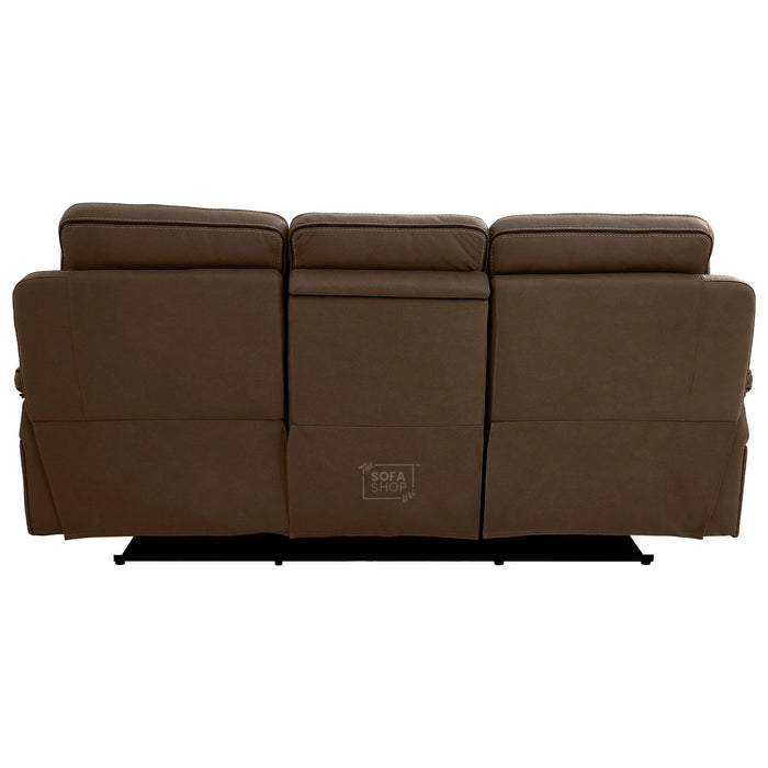 3 Seater Electric Recliner Cinema Sofa in Mocha Brown Fabric | Hi-Tech Sofa With Massage, Heat, Fold-Down Table, Bluetooth Speakers, LED Lights & Power Headrest | Tuscany | The Sofa Shop