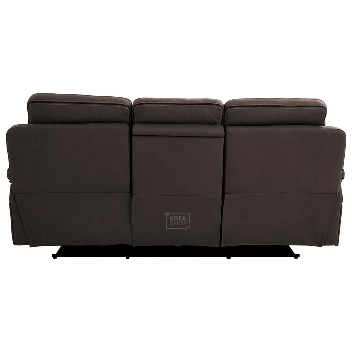 3 Seater Electric Recliner Cinema Sofa in Dark Brown Fabric | Hi-Tech Sofa With Massage, Fold-Down Table, Bluetooth Speakers, LED Lights & Power Headrest | Tuscany | The Sofa Shop