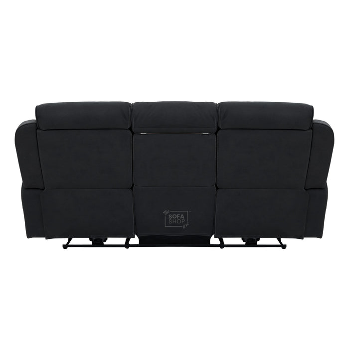 3 Seater Electric Recliner Couch in Charcoal Grey Fabric | Hi-Tech Sofa with Vibration Massage + Heated Lumbar + Power Grommet + Multi-Link Bluetooth + Power Headrests | Florence | The Sofa Shop