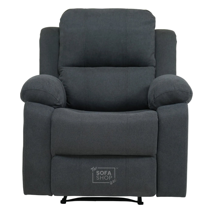 1 Seater Manual Recliner Chair | Dark Grey Fabric | Trento