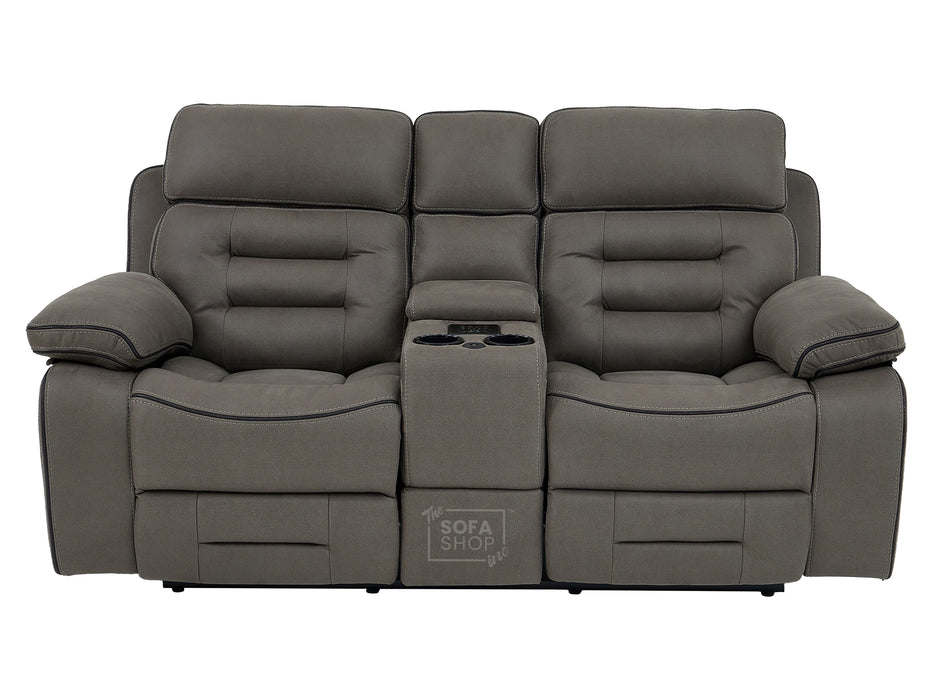2 Seater Smart Tech Electric Recliner Cinema Sofa | Grey Fabric | Tuscany