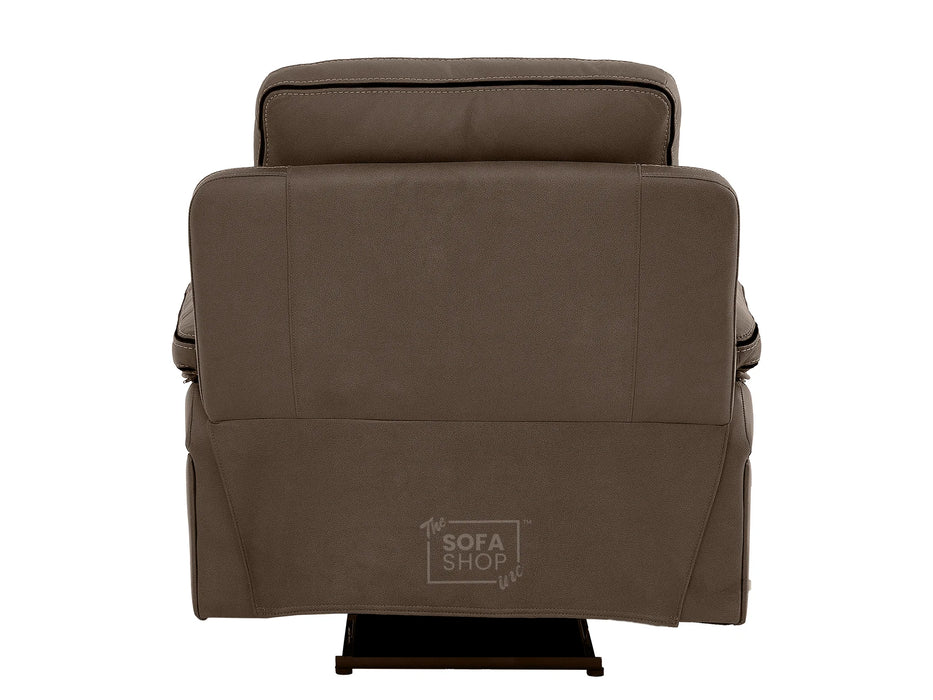 Electric Recliner Chair | 1 Seater Brown Fabric Home Cinema Sofa with Massage, Power Recline, USB Port & Adjustable Headrest | Tuscany | The Sofa Shop