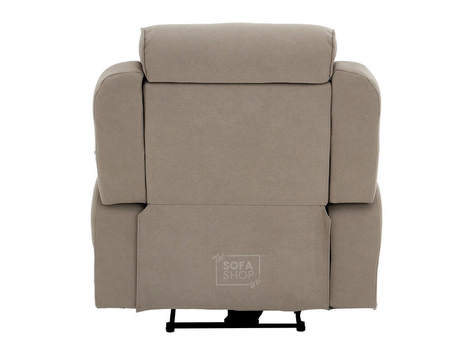 1 Seat Electric Recliner Chair Home Cinema Sofa | Fabric Chair In Beige | Hi-Tech Chair with Massage, Padded Armrests, USB & Power Headrest | Florence