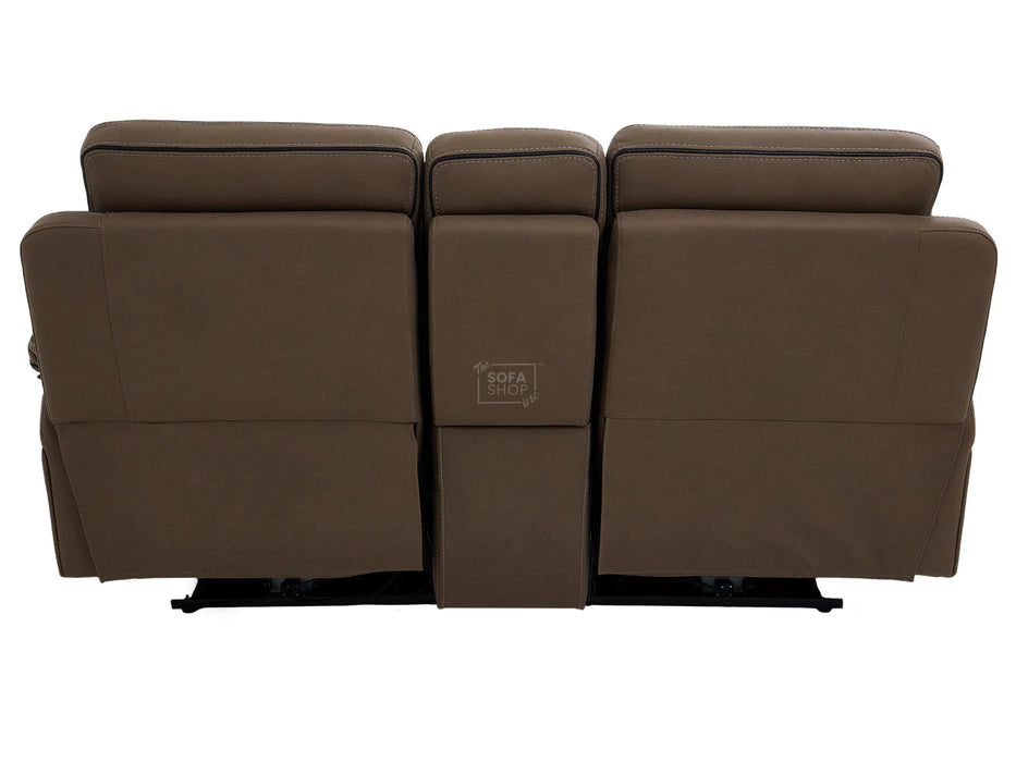 2+1 Electric Recliner Sofa Set | Cinema Sofa Package in Brown Resilience Fabric. 2 Piece Cinema Sofa | Hi-Tech Sofa Set With Massage, LED Cup Holders & USB Ports & Storage | Tuscany