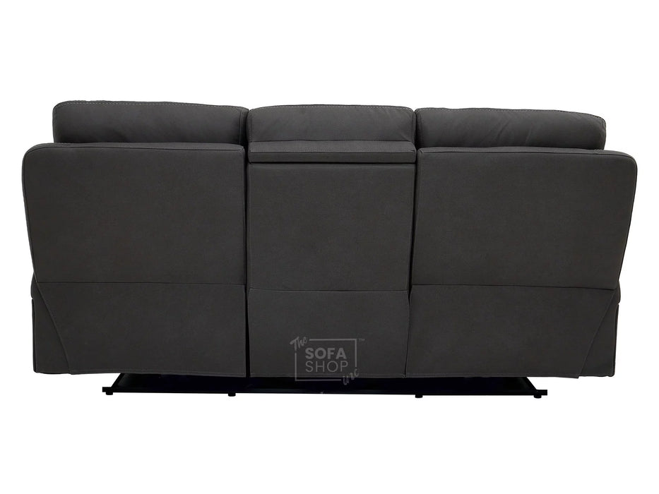 3 Seat Electric Recliner Home Cinema Theatre Sofa | Fabric Couch In Grey with Massage + Cupholders + Table + USB + Speakers | Vinsonova | The Sofa Shop