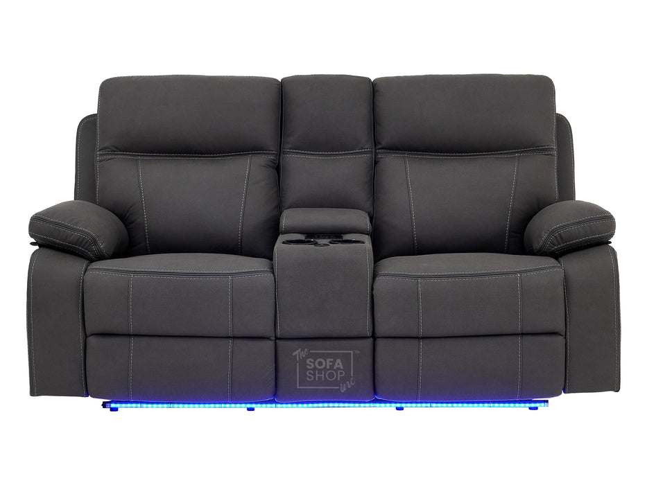 3+2+1 Piece Electric Home Cinema Theatre Sofa Set | Fabric Couch Suite Package In Grey with Console + USB + Massage + Storage | Vinsonova | The Sofa Shop