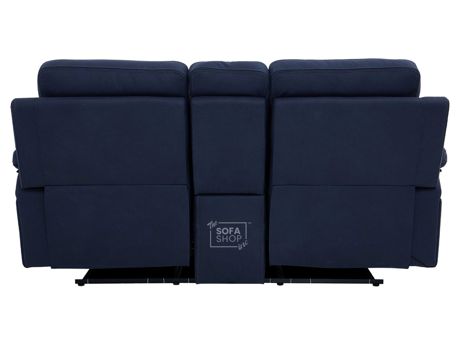 3+2 Electric Recliner Sofa Set in Blue Resillience Fabric | Hi-Tech Cinema Package with Massage, Drop-Down Table, Power Headrest, Power Recliner, Storage Drawer, USB & Wireless Charging | Sicily